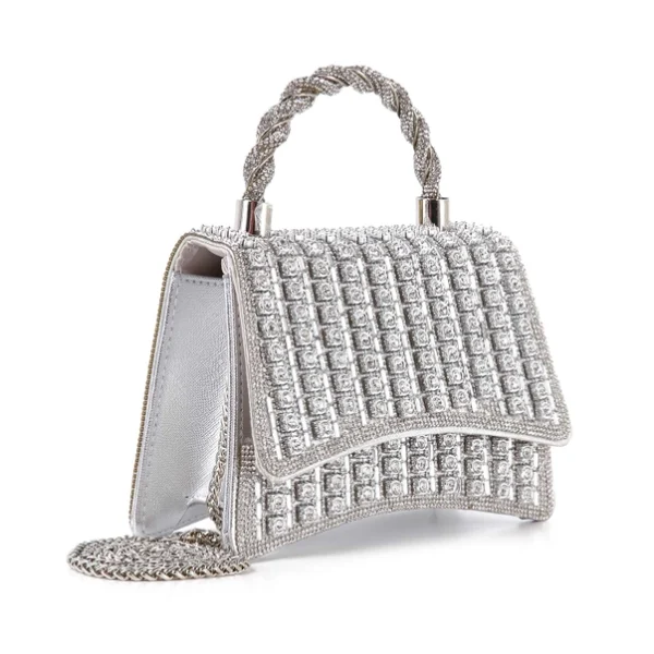 Silver Multi Stone Evening Bag