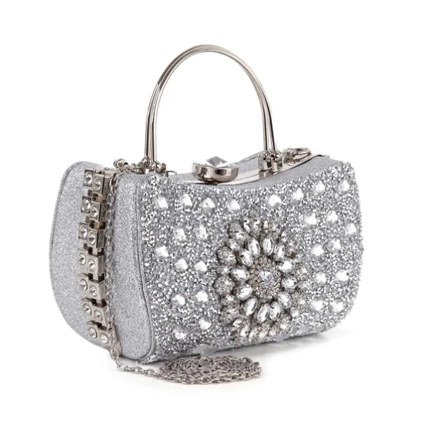 Silver Highly Decorative Evening Bag