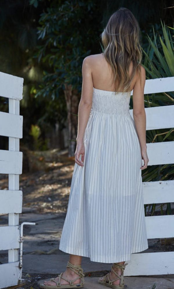 By Together Black & Ivory Stripe Strapless Dress