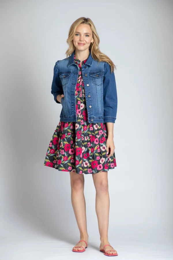 APNY Floral Sleeveless Dress with Pin-Tuck Detail